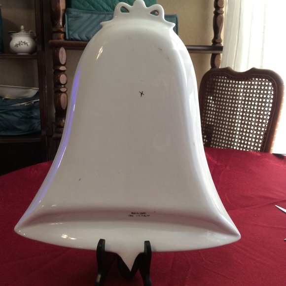 VINTAGE COOKIE / CANDY BELL SHAPED SERVING PLATTER- 1950s -MADE IN ITALY-12 1/2" - Picture 4 of 8